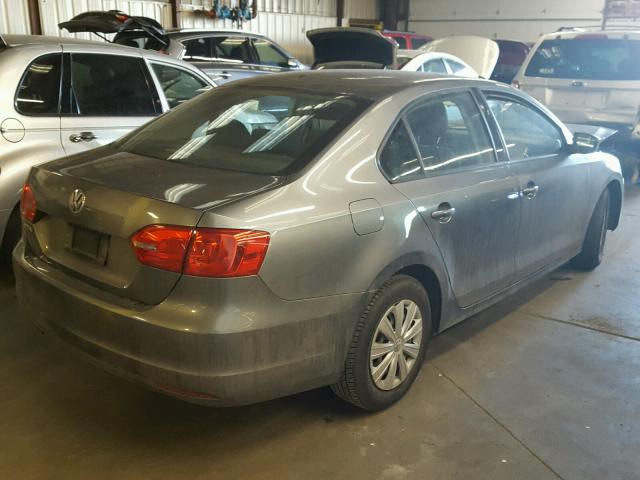 3VW2K7AJXCM377825 - 2012 VOLKSWAGEN JETTA BASE GRAY photo 4