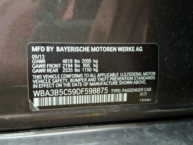 WBA3B5C59DF598875 - 2013 BMW 328 XI SUL BROWN photo 10