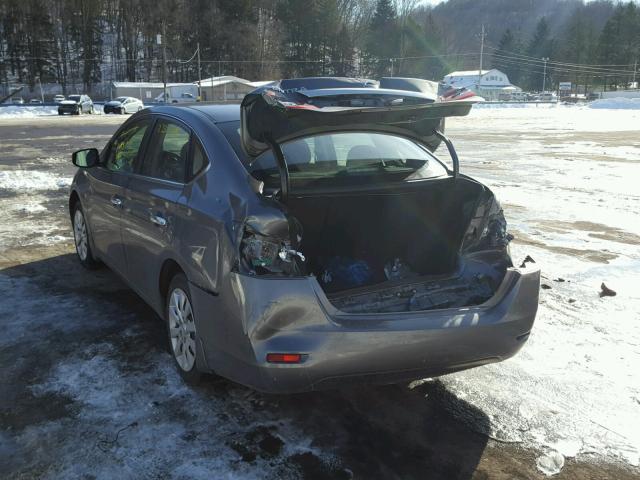 3N1AB7AP1FL682825 - 2015 NISSAN SENTRA S GRAY photo 3