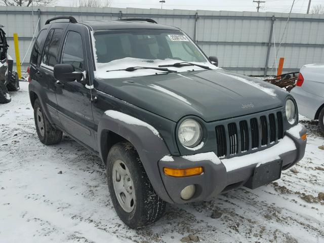 1J4GL48K73W570298 - 2003 JEEP LIBERTY SP GREEN photo 1