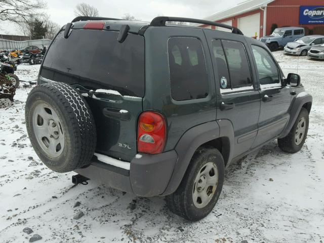 1J4GL48K73W570298 - 2003 JEEP LIBERTY SP GREEN photo 4