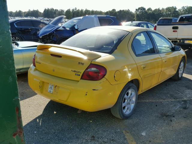 1B3ES56C93D257820 - 2003 DODGE NEON SXT YELLOW photo 4