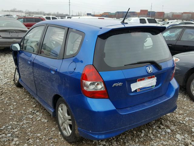 JHMGD38658S013564 - 2008 HONDA FIT SPORT BLUE photo 3