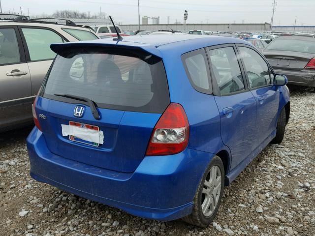 JHMGD38658S013564 - 2008 HONDA FIT SPORT BLUE photo 4