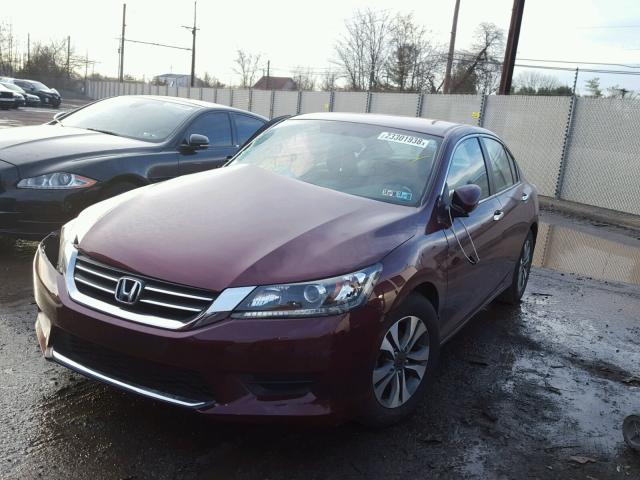 1HGCR2F33DA049601 - 2013 HONDA ACCORD LX BURGUNDY photo 2