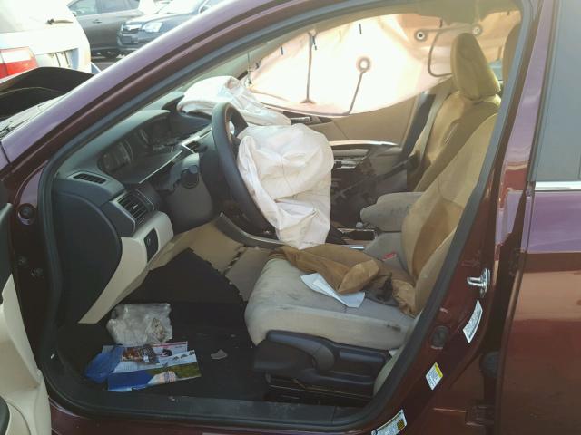 1HGCR2F33DA049601 - 2013 HONDA ACCORD LX BURGUNDY photo 5