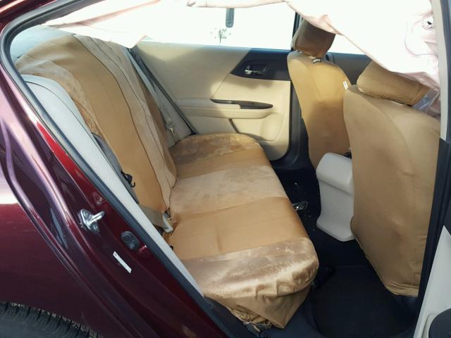 1HGCR2F33DA049601 - 2013 HONDA ACCORD LX BURGUNDY photo 6