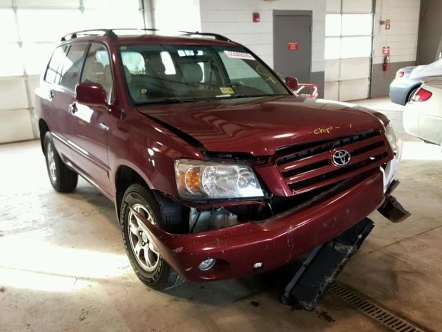 JTEEP21A860179252 - 2006 TOYOTA HIGHLANDER RED photo 1