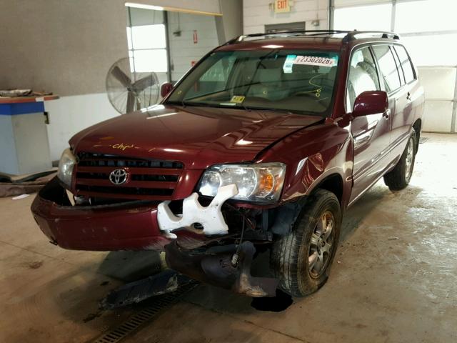 JTEEP21A860179252 - 2006 TOYOTA HIGHLANDER RED photo 2