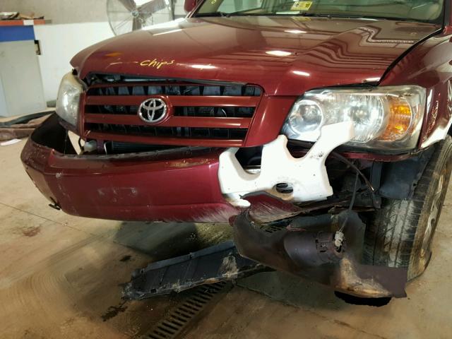 JTEEP21A860179252 - 2006 TOYOTA HIGHLANDER RED photo 9