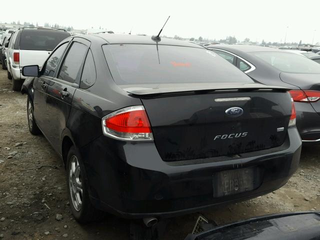 1FAHP35N08W196668 - 2008 FORD FOCUS SE BLACK photo 3