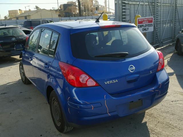 3N1BC13E67L438356 - 2007 NISSAN VERSA S BLUE photo 3