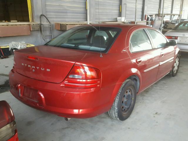 1B3EJ46X91N545991 - 2001 DODGE STRATUS SE RED photo 4