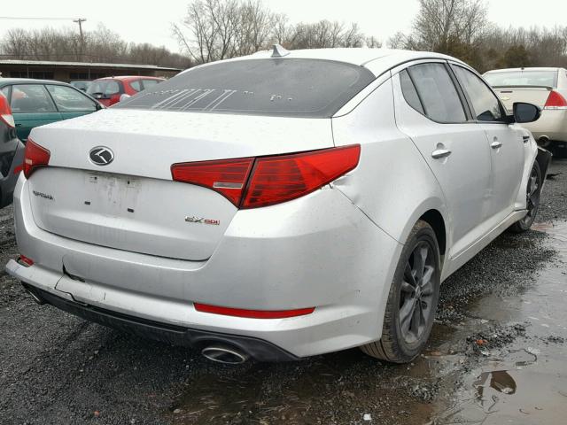 KNAGN4A77B5052814 - 2011 KIA OPTIMA EX SILVER photo 4