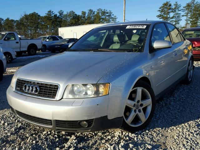 WAULC68E92A309287 - 2002 AUDI A4 1.8T QU SILVER photo 2