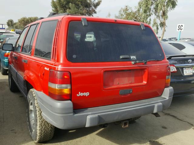 1J4GZ58S2VC584005 - 1997 JEEP GRAND CHER RED photo 3