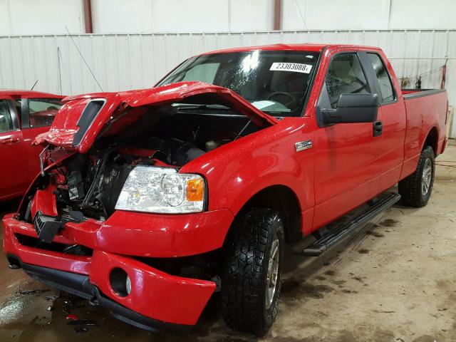 1FTRX14W28FB39885 - 2008 FORD F150 RED photo 2