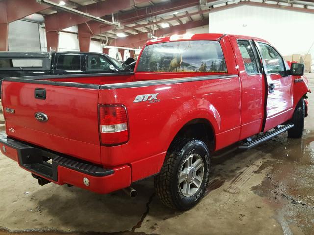 1FTRX14W28FB39885 - 2008 FORD F150 RED photo 4