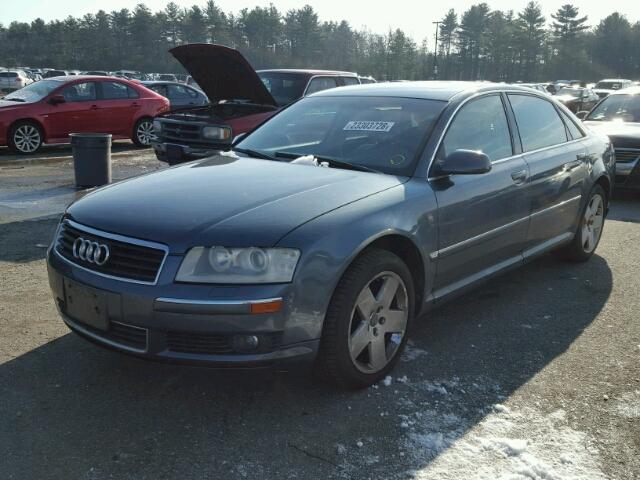 WAUML44E24N020536 - 2004 AUDI A8 L QUATT BLUE photo 2