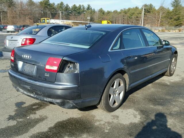 WAUML44E24N020536 - 2004 AUDI A8 L QUATT BLUE photo 4