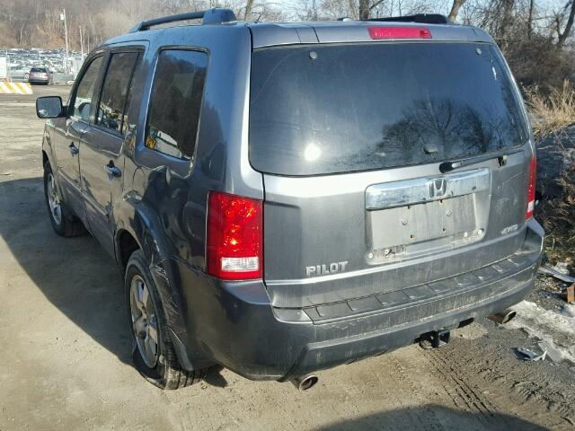 5FNYF4H52BB034244 - 2011 HONDA PILOT EXL CHARCOAL photo 3