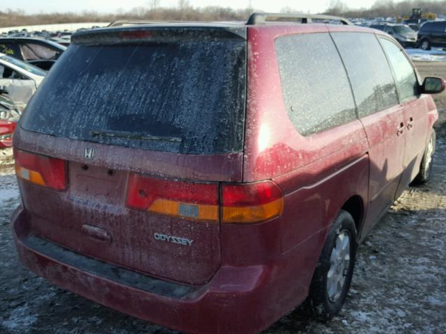 5FNRL18634B024247 - 2004 HONDA ODYSSEY EX BURGUNDY photo 4