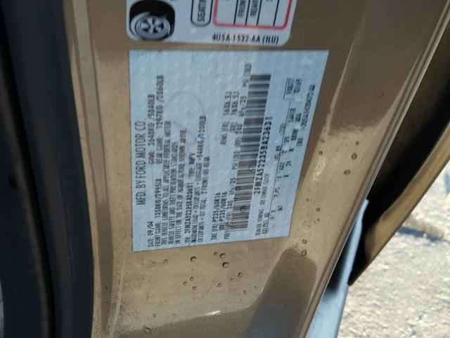 2FMZA52235BA23631 - 2005 FORD FREESTAR S BROWN photo 10