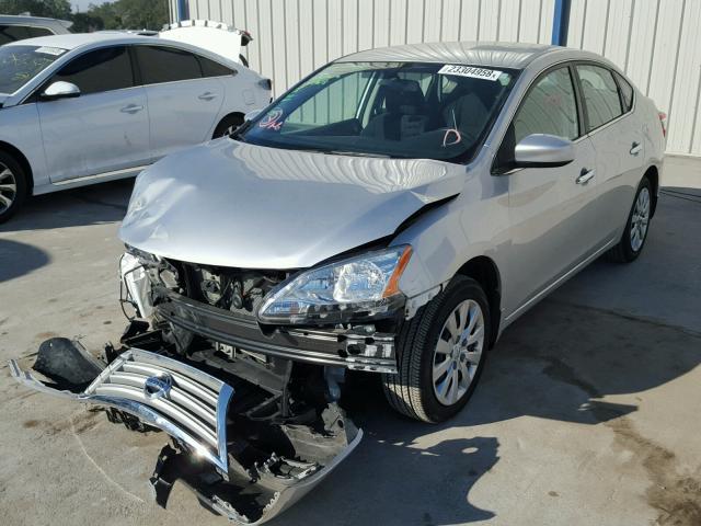 3N1AB7AP8FY318033 - 2015 NISSAN SENTRA S SILVER photo 2