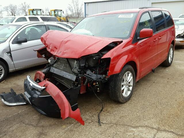 2C4RDGCG5DR739275 - 2013 DODGE GRAND CARA RED photo 2