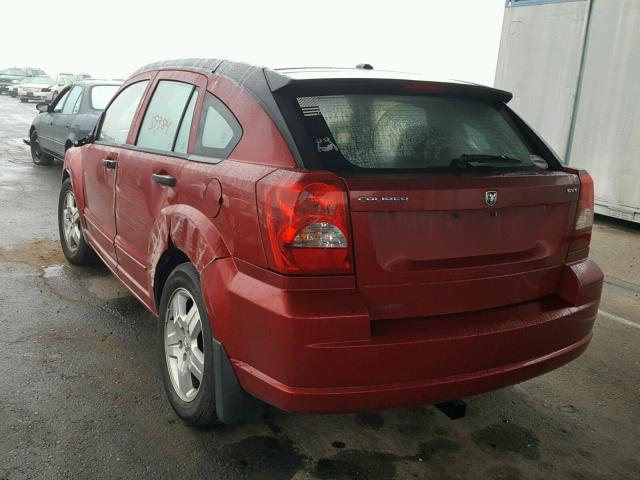 1B3HB48B97D381412 - 2007 DODGE CALIBER SX RED photo 3