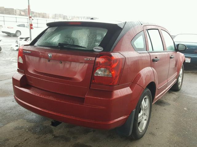 1B3HB48B97D381412 - 2007 DODGE CALIBER SX RED photo 4