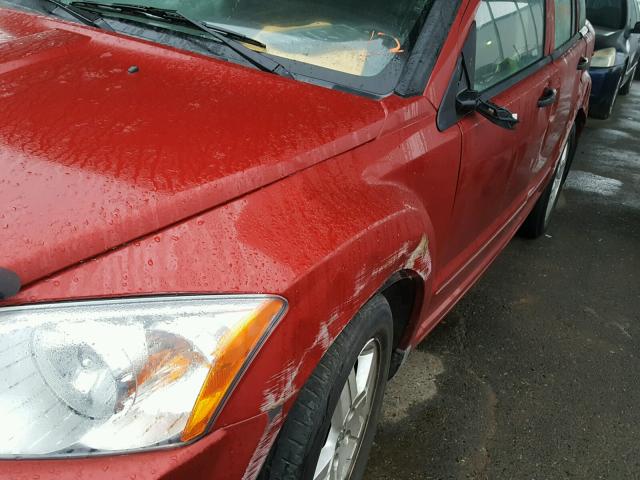 1B3HB48B97D381412 - 2007 DODGE CALIBER SX RED photo 9