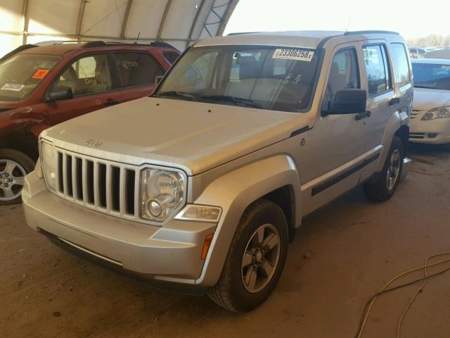 1J8GN28K98W276647 - 2008 JEEP LIBERTY SP SILVER photo 2