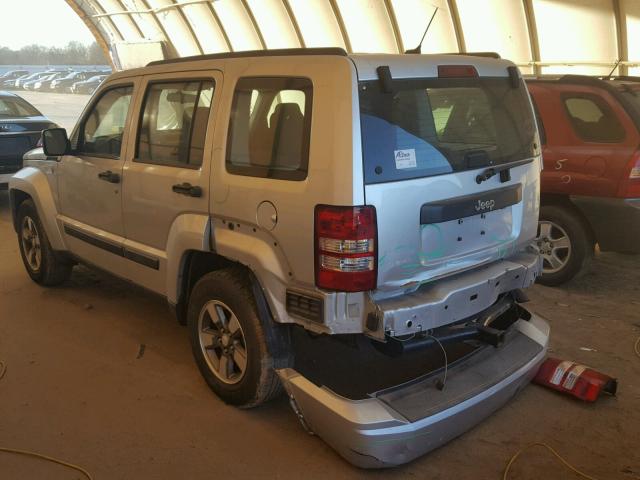 1J8GN28K98W276647 - 2008 JEEP LIBERTY SP SILVER photo 3