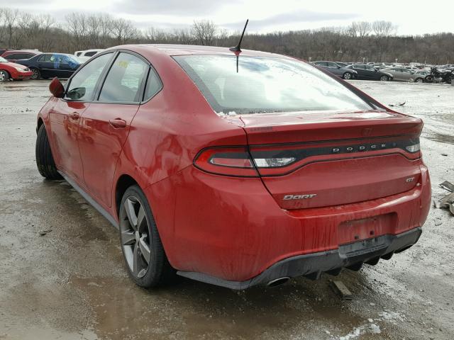 1C3CDFEB1FD311151 - 2015 DODGE DART GT RED photo 3