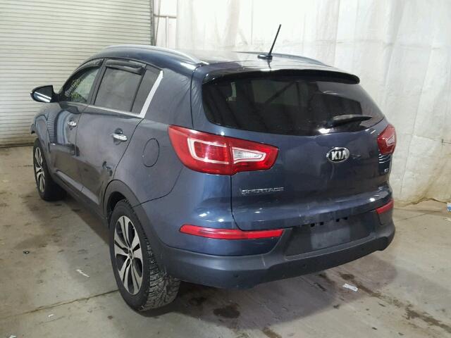 KNDPCCA28D7455313 - 2013 KIA SPORTAGE E BLUE photo 3