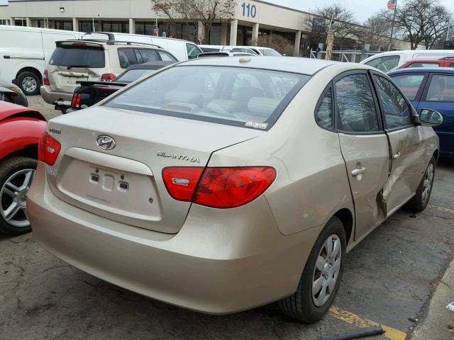 KMHDU46D87U147575 - 2007 HYUNDAI ELANTRA GL GOLD photo 4