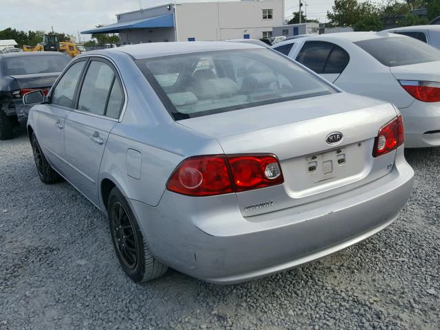 KNAGE123765023796 - 2006 KIA OPTIMA LX SILVER photo 3