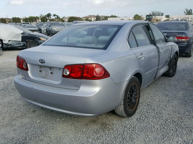 KNAGE123765023796 - 2006 KIA OPTIMA LX SILVER photo 4