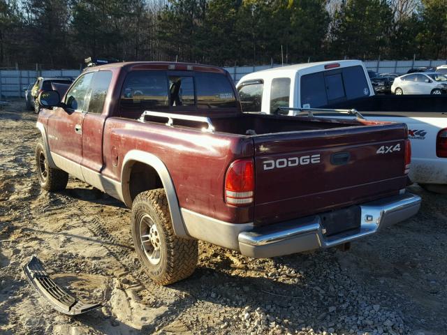 1B7GG22NXYS784993 - 2000 DODGE DAKOTA RED photo 3