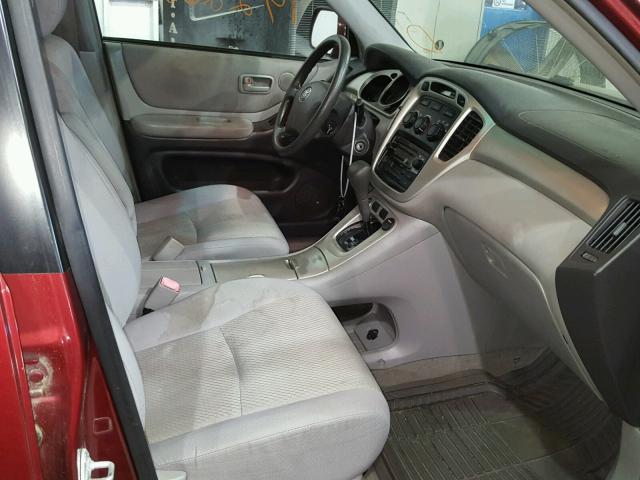 JTEGD21A370170896 - 2007 TOYOTA HIGHLANDER MAROON photo 5