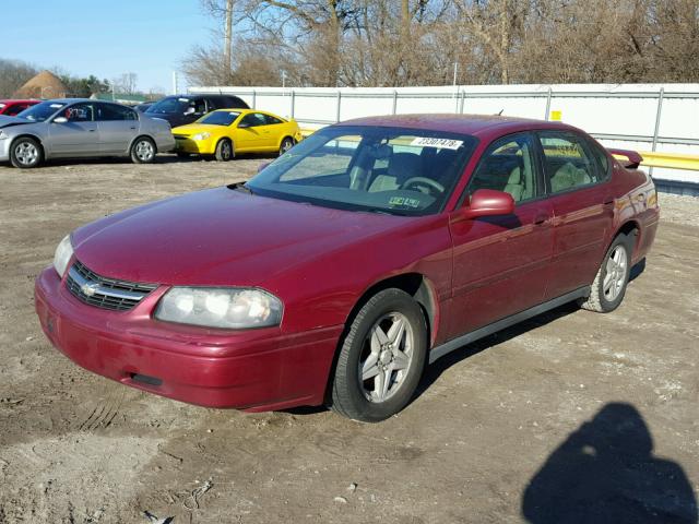 2G1WF52E859264152 - 2005 CHEVROLET IMPALA BURGUNDY photo 2