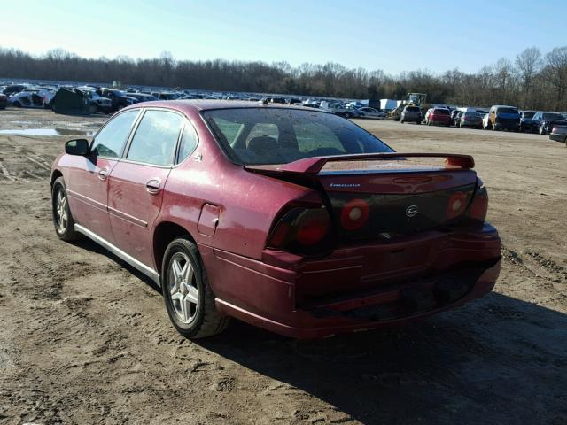 2G1WF52E859264152 - 2005 CHEVROLET IMPALA 勃艮第红 照片 3