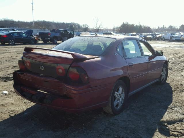 2G1WF52E859264152 - 2005 CHEVROLET IMPALA BURGUNDY photo 4