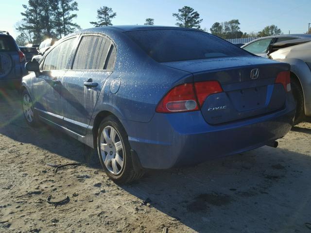 2HGFA15598H526024 - 2008 HONDA CIVIC LX BLUE photo 3