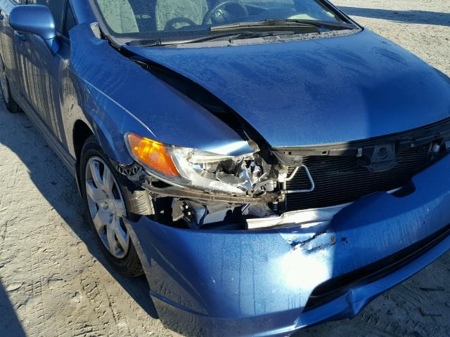 2HGFA15598H526024 - 2008 HONDA CIVIC LX BLUE photo 9