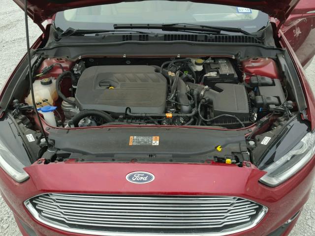 3FA6P0HD0FR279154 - 2015 FORD FUSION SE RED photo 7