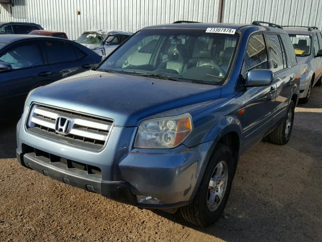 5FNYF28516B017753 - 2006 HONDA PILOT EX BLUE photo 2