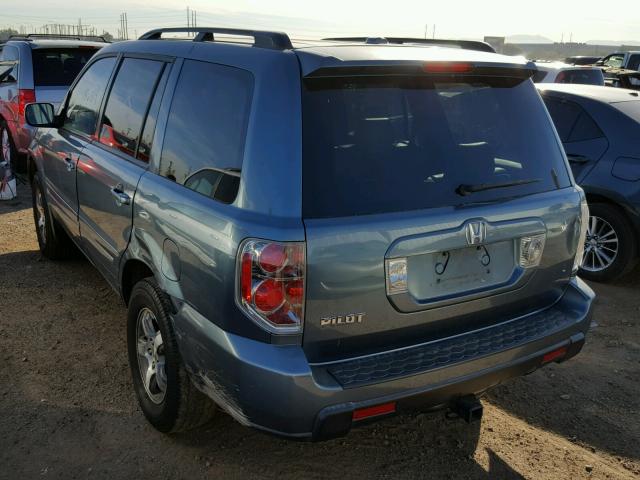 5FNYF28516B017753 - 2006 HONDA PILOT EX BLUE photo 3