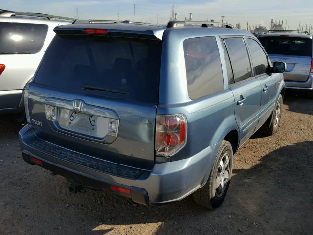 5FNYF28516B017753 - 2006 HONDA PILOT EX BLUE photo 4